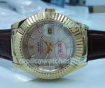 Replica Rolex Datejust Silver Dial Yellow Gold Bezel Watch